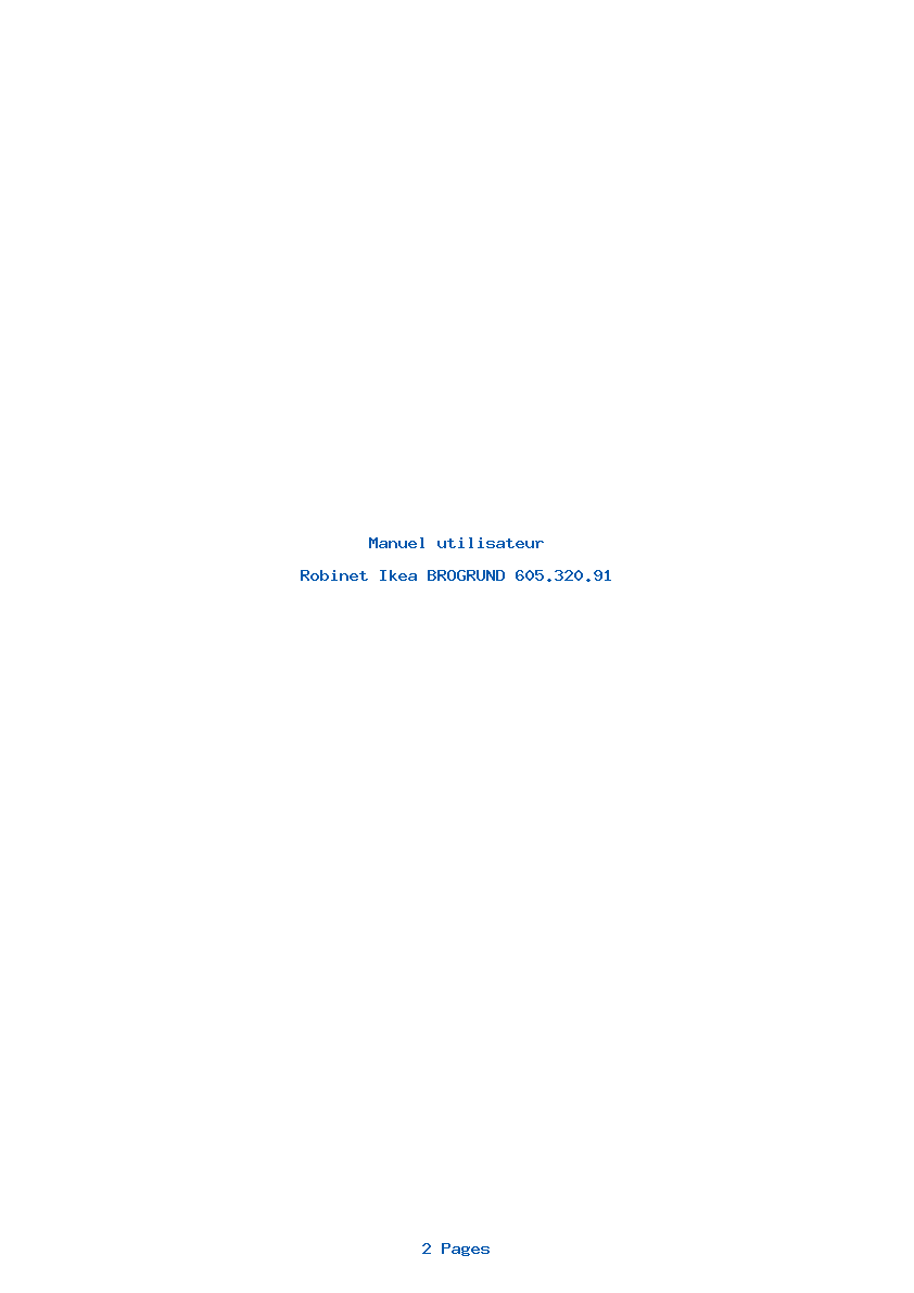 Page 1 de la notice Manuel utilisateur Ikea BROGRUND 605.320.91