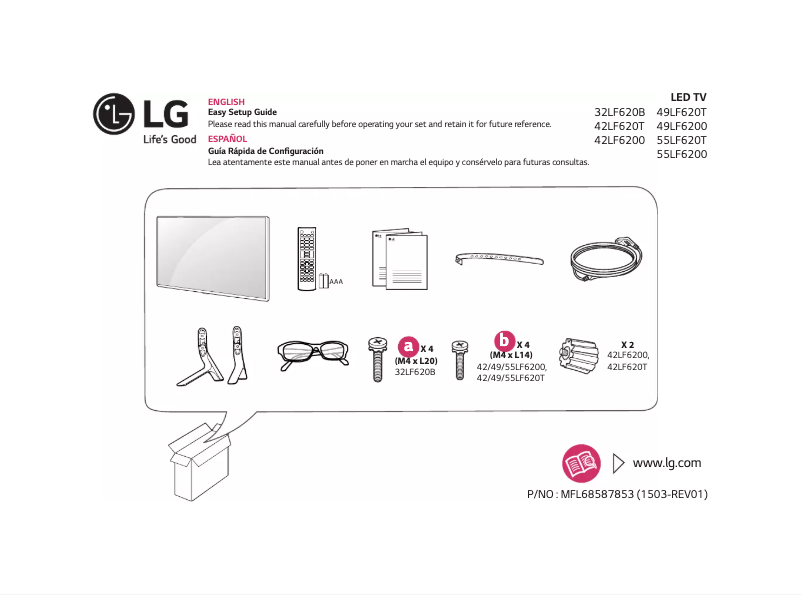 Page 1 de la notice Manuel utilisateur LG 32LF620B