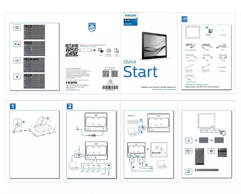 Page n°1 - Guide de démarrage rapide Philips B Line 152B1TFL