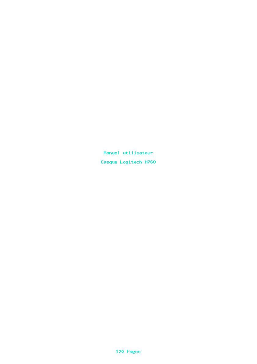 Page 1 de la notice Manuel utilisateur Logitech H760