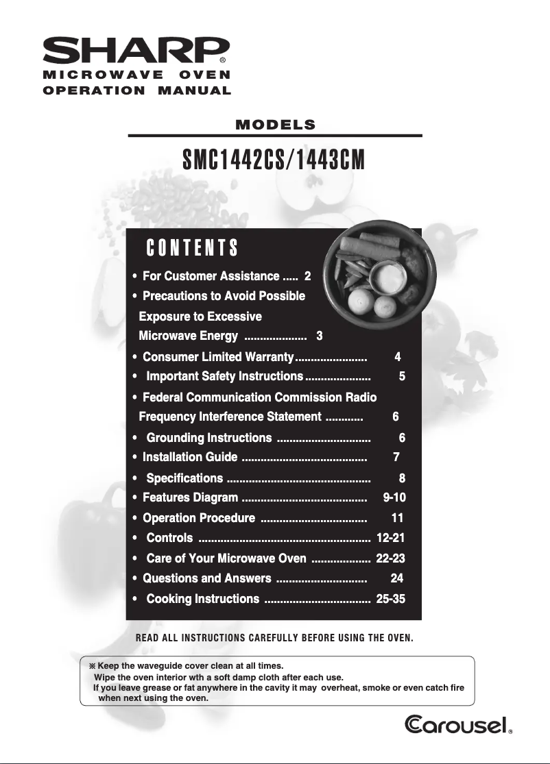 Página 1 del manual Manual de usuario Sharp SMC1443CM