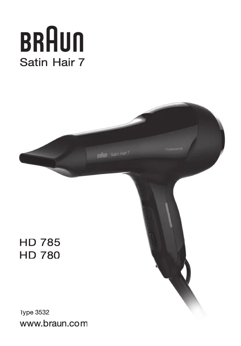 Page 1 of the manual User Manual Braun Satin Hair 7 HF 780