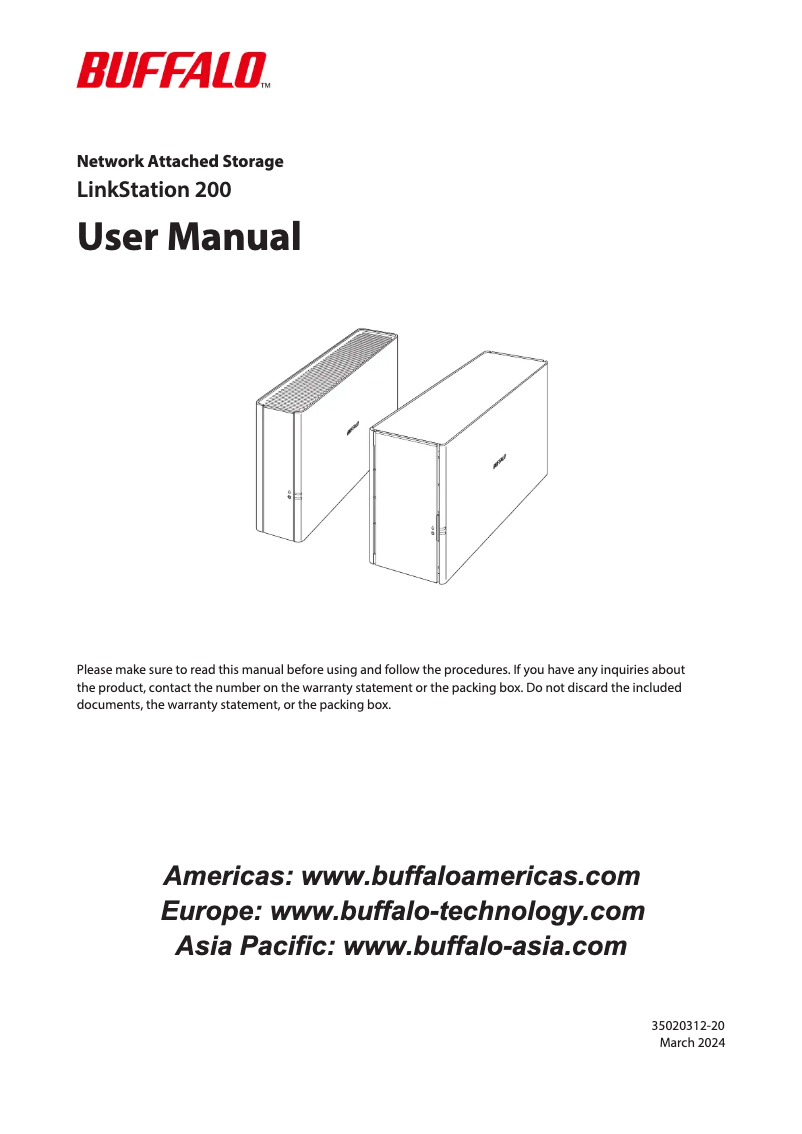 Página 1 del manual Manual de usuario Buffalo LinkStation SoHo 200
