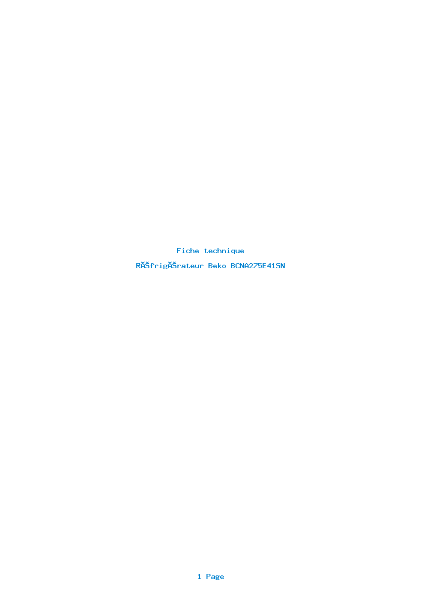 Image de la première page du manuel de l'appareil BCNA275E41SN