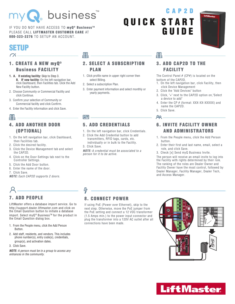 Page 1 de la notice Manuel utilisateur LiftMaster CAPXLV2MC