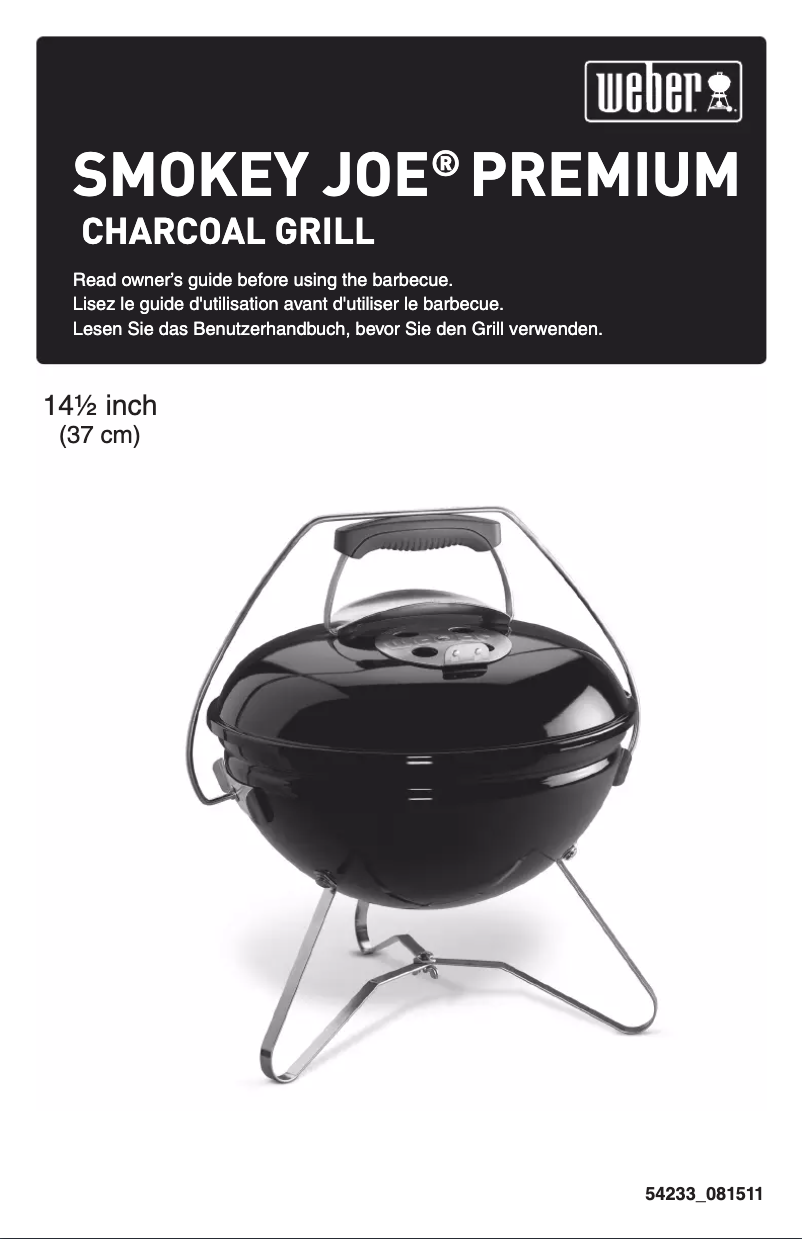 Page 1 de la notice Manuel utilisateur Weber Smokey Joe Premium Wave