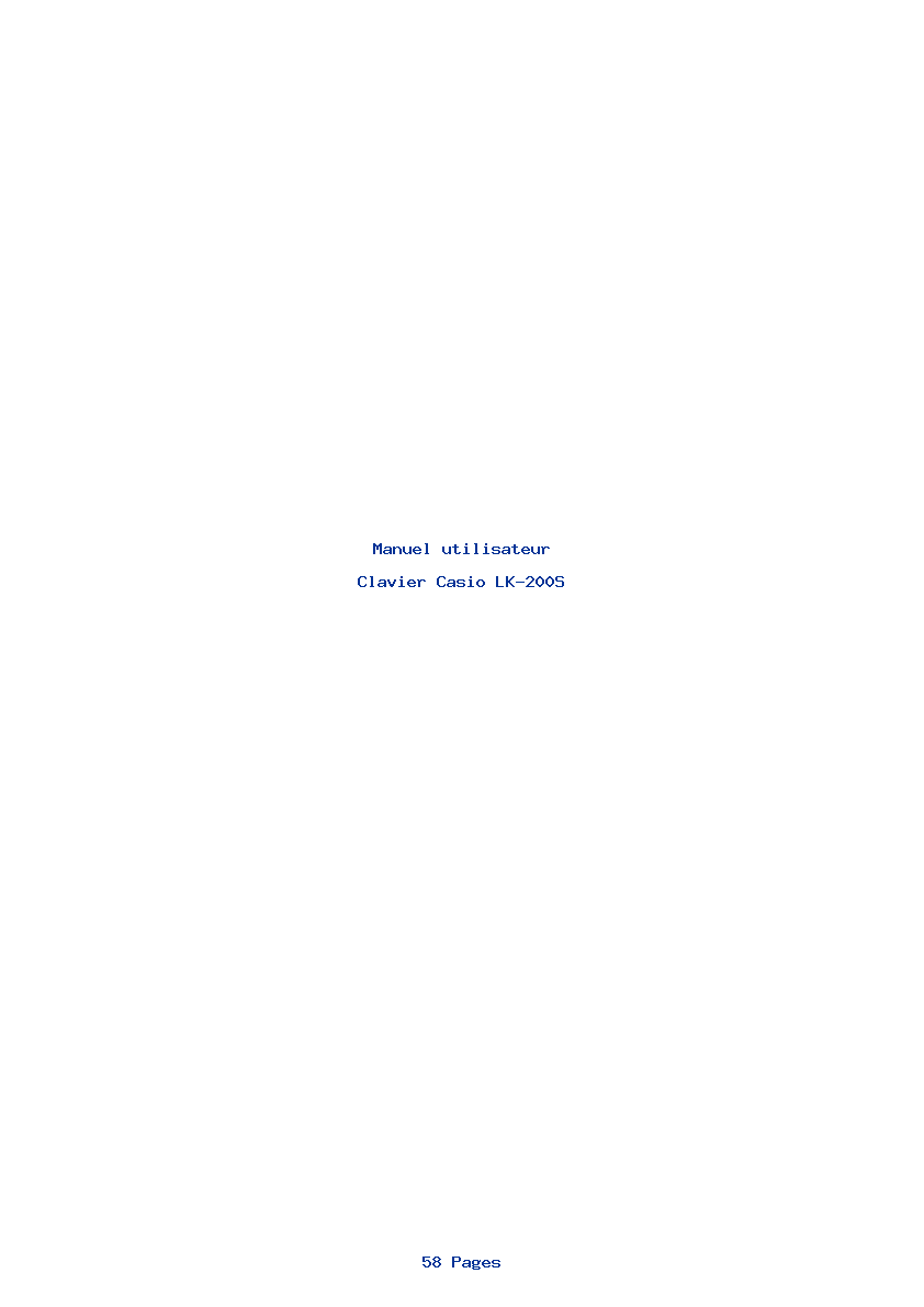 Page 1 de la notice Manuel utilisateur Casio LK-200S