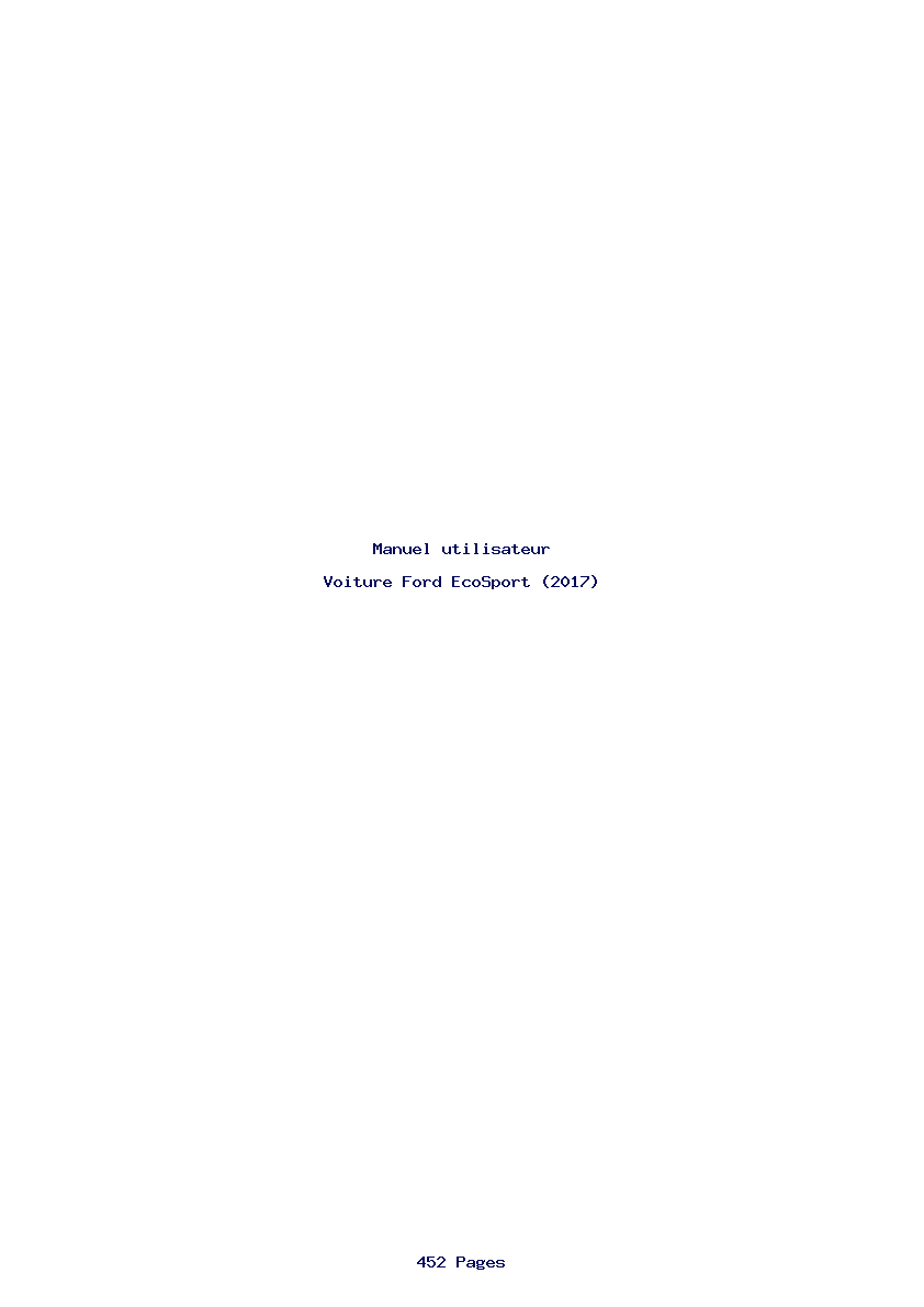 Page 1 de la notice Manuel utilisateur Ford EcoSport (2017)
