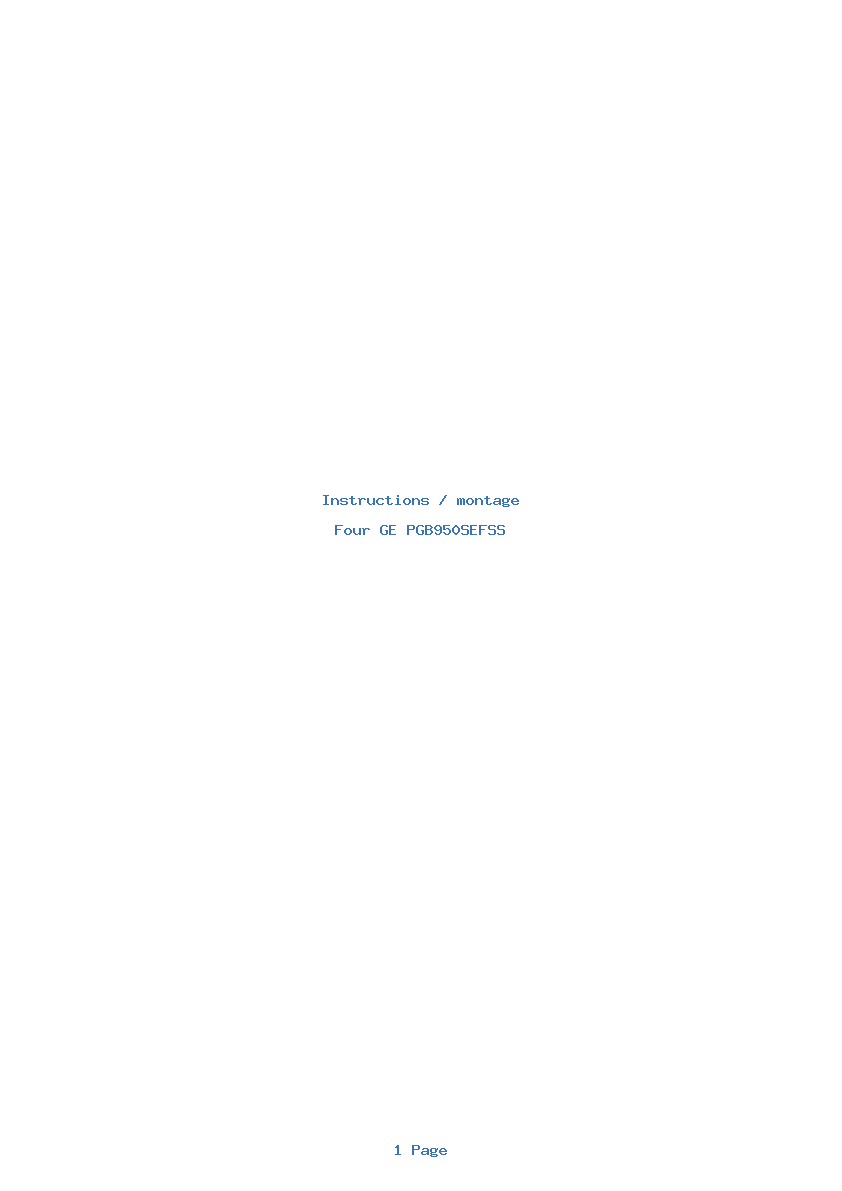 Page 1 de la notice Instructions / montage GE PGB950SEFSS