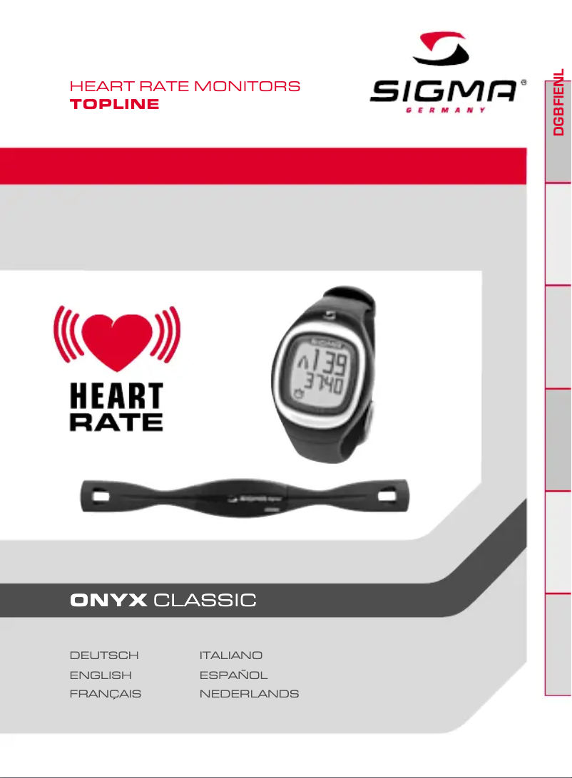 Page 1 de la notice Manuel utilisateur Sigma Onyx Classic