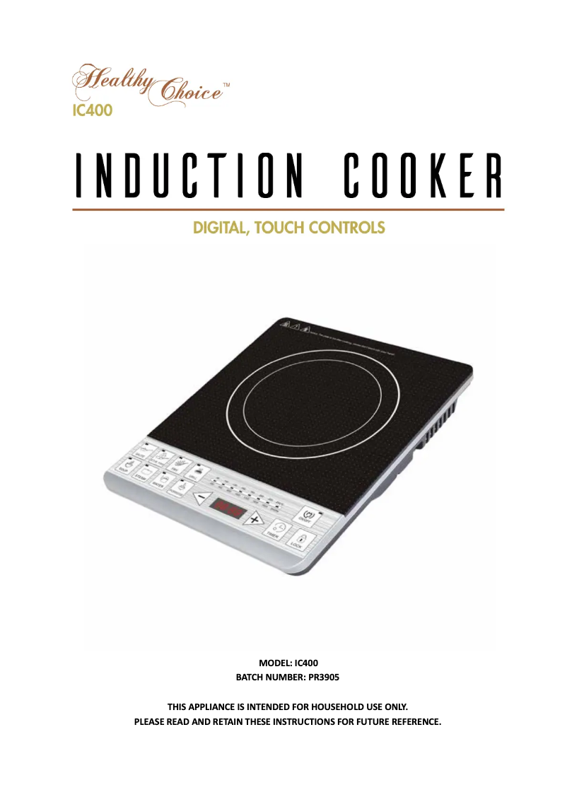 Page 1 de la notice Manuel utilisateur Healthy Choice IC400