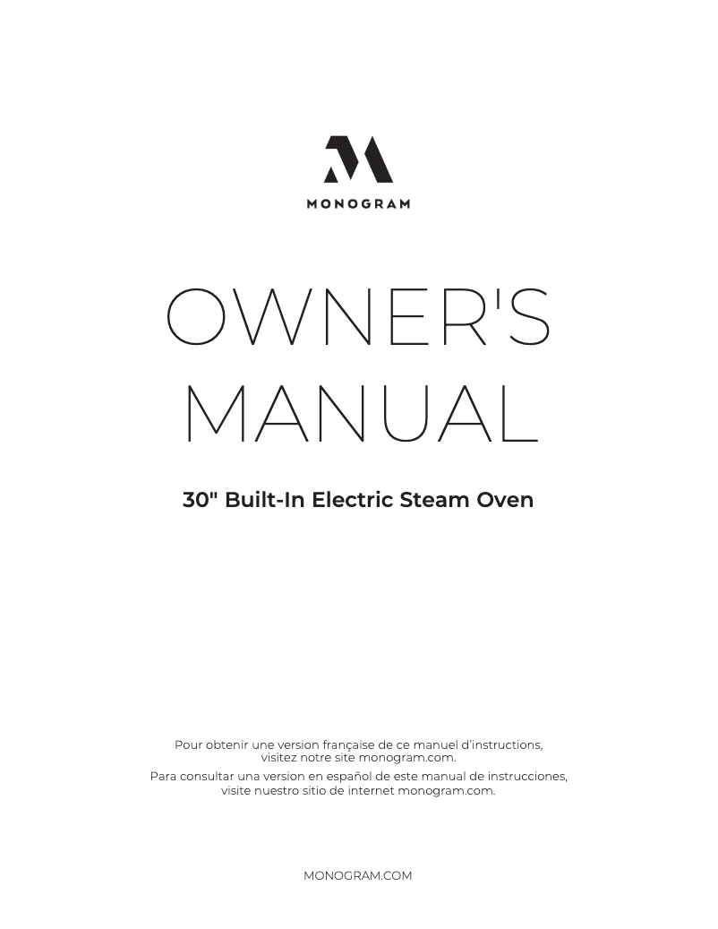 Page 1 de la notice Manuel utilisateur Monogram ZMB9031SNSS