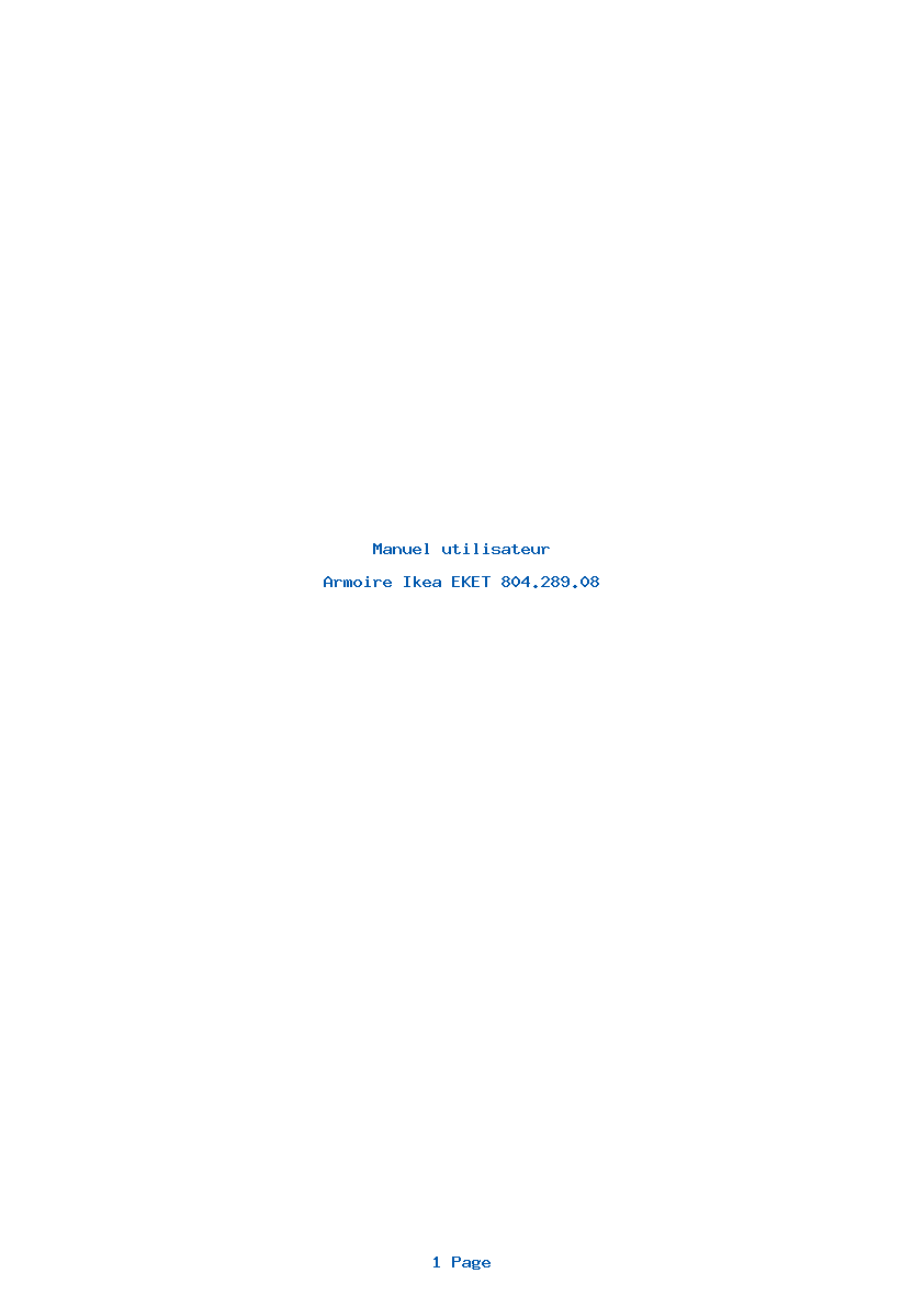 Page 1 de la notice Manuel utilisateur Ikea EKET 804.289.08