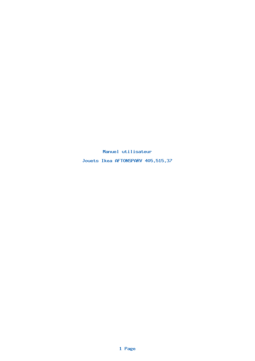 Page 1 de la notice Manuel utilisateur Ikea AFTONSPARV 405.515.37