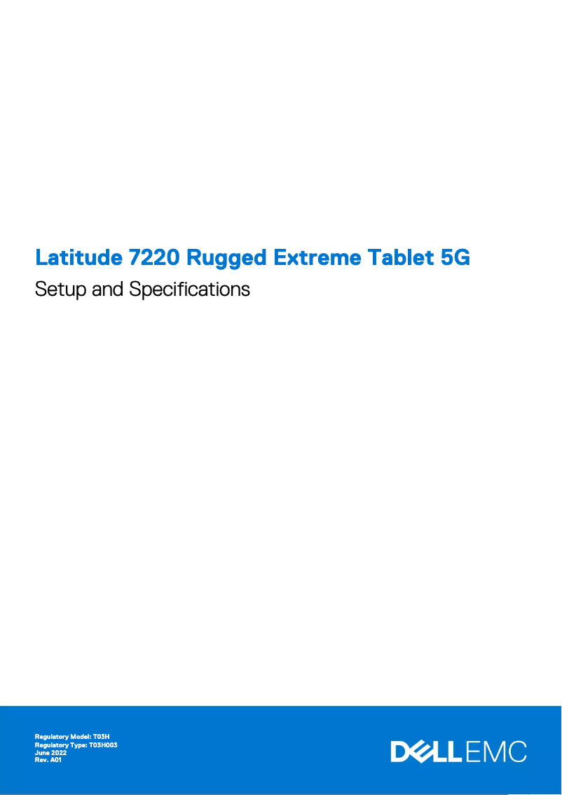 Page 1 de la notice Guide d'installation Dell Latitude 7220 Rugged Extreme