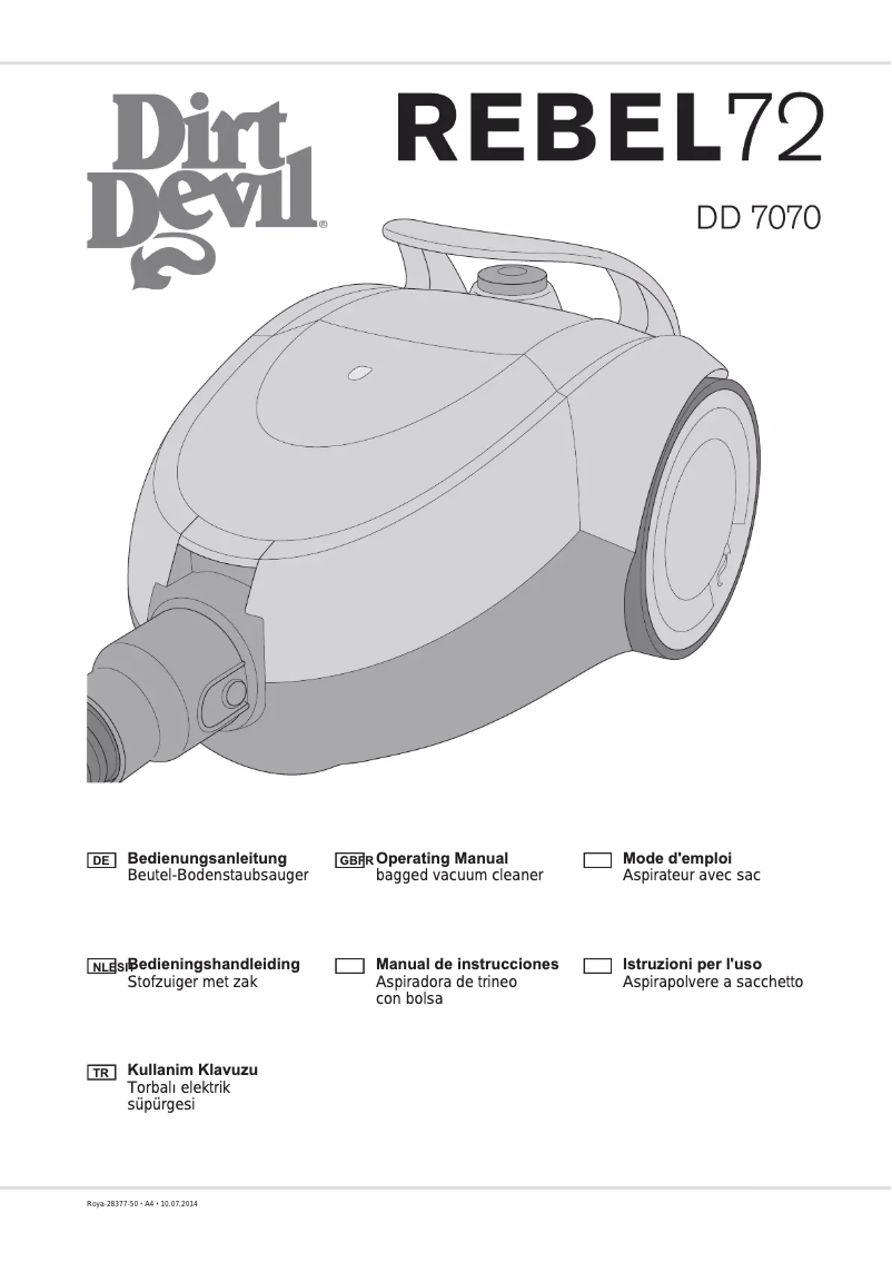 Page 1 de la notice Manuel utilisateur Dirt Devil REBEL72