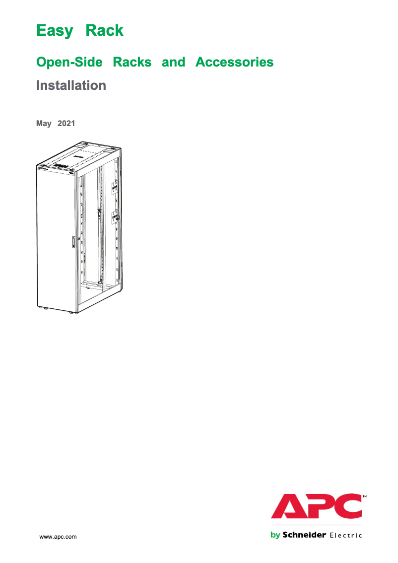 Page 1 de la notice Manuel utilisateur APC ER7SIDE4210