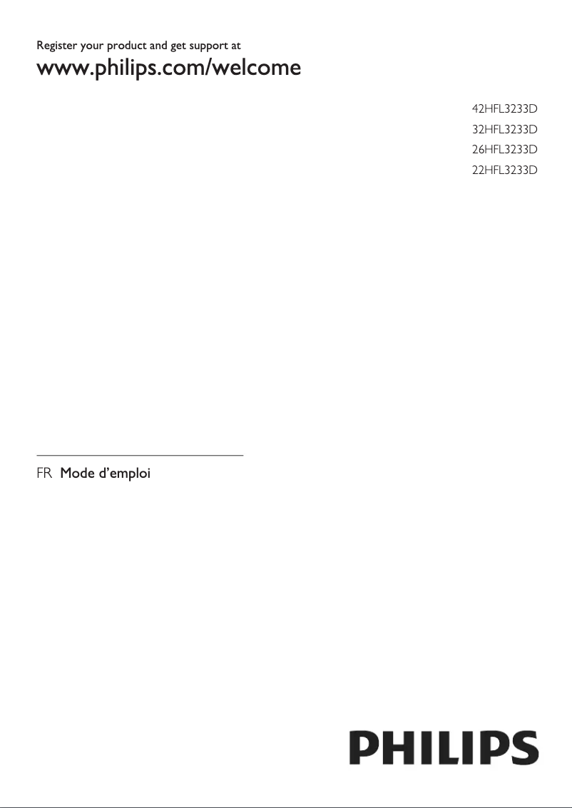 Page n°1 - Manuel utilisateur Philips 26HFL3233D