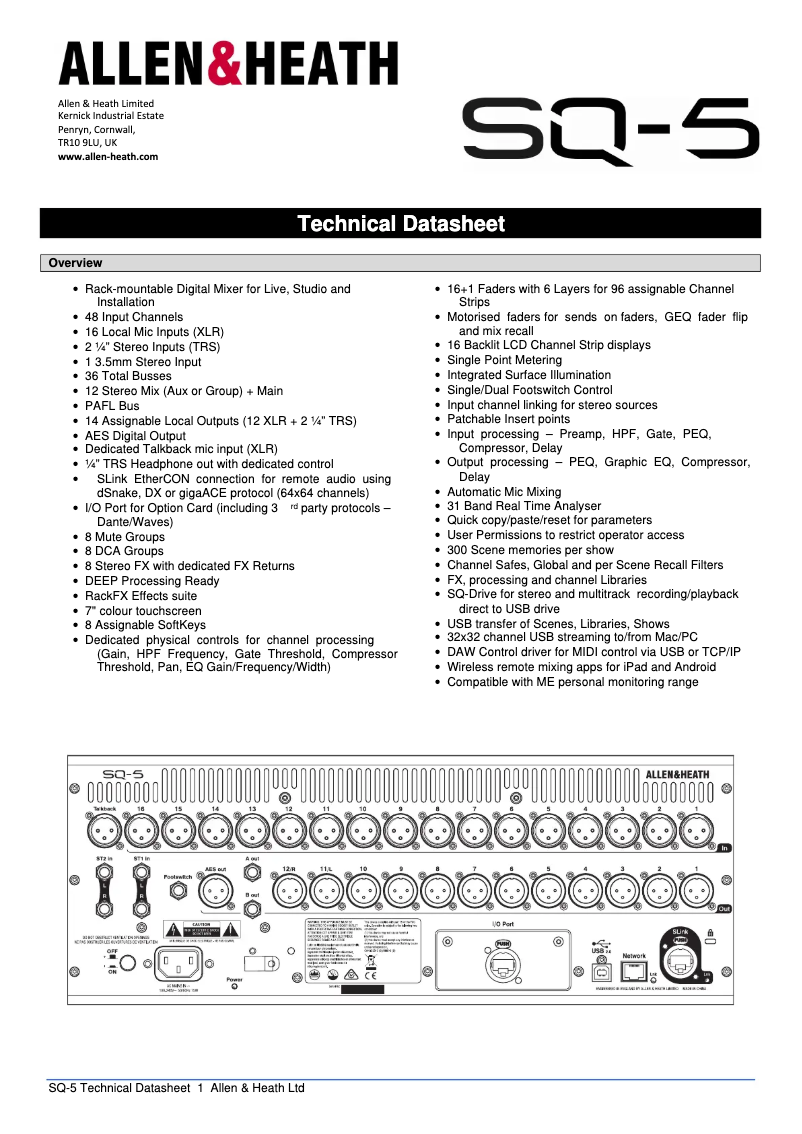 Página 1 del manual Manual de usuario Allen & Heath SQ5