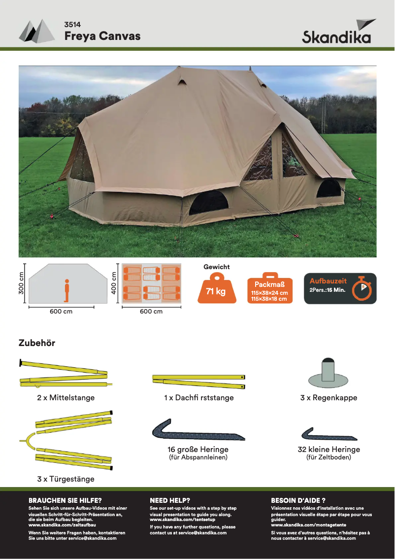 Page 1 of the manual User Manual Skandika Freya Canvas