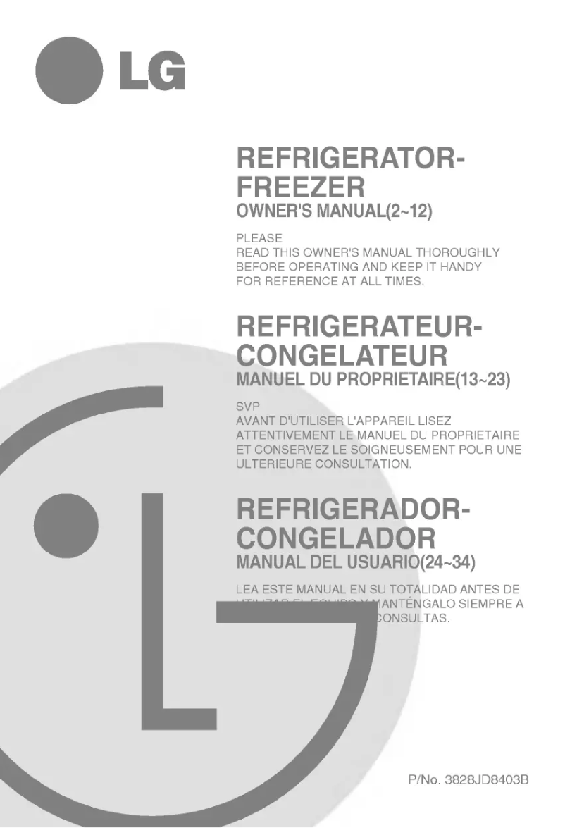 Page 1 de la notice Manuel utilisateur LG GR-S512JLC