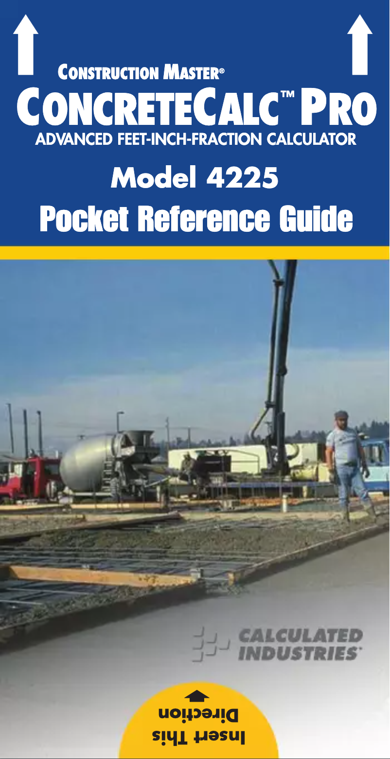 Page 1 of the manual User Manual Calculated Industries 4225