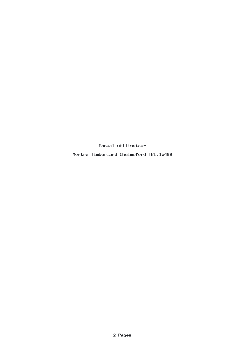 Page 1 de la notice Manuel utilisateur Timberland Chelmsford TBL.15489