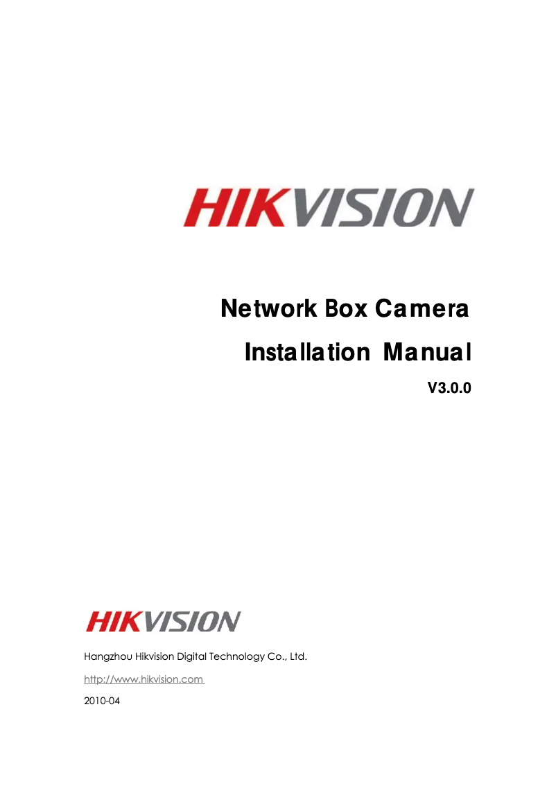 Page 1 de la notice Manuel utilisateur Hikvision DS-2CD876BF