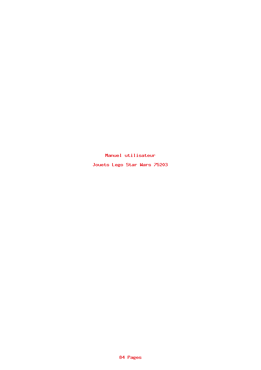 Page 1 de la notice Manuel utilisateur Lego Star Wars 75203