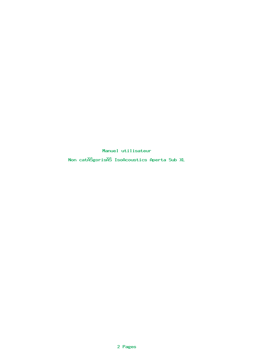 Page 1 de la notice Manuel utilisateur IsoAcoustics Aperta Sub XL