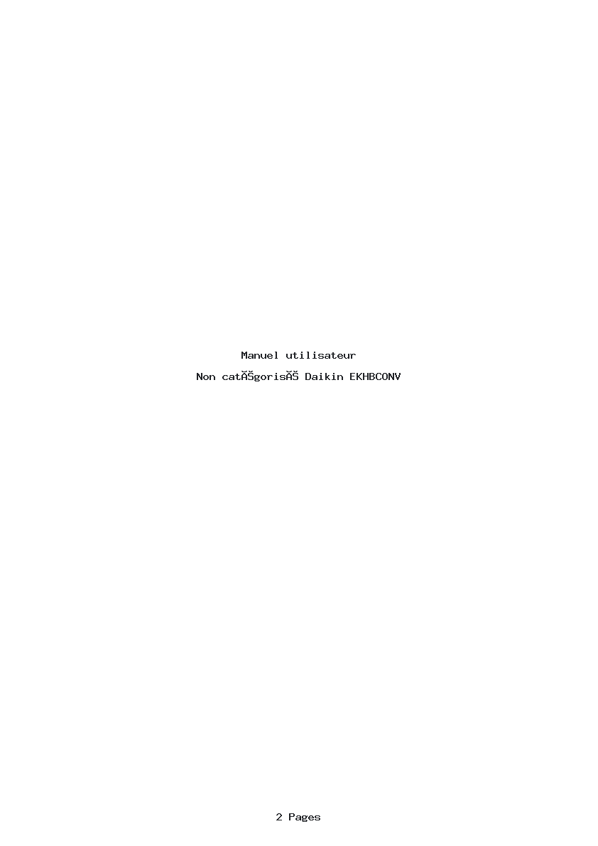 Page 1 de la notice Manuel utilisateur Daikin EKHBCONV