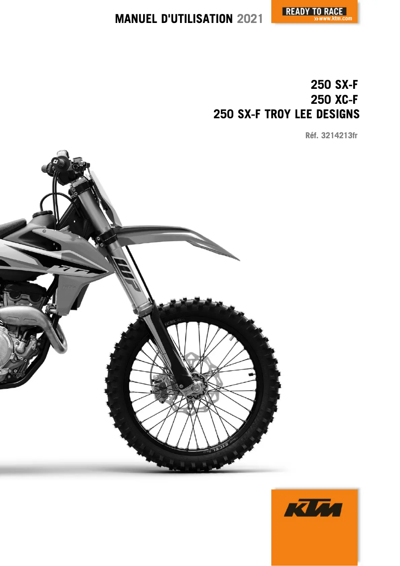 Page 1 de la notice Manuel utilisateur KTM 250 XC-F (2021)