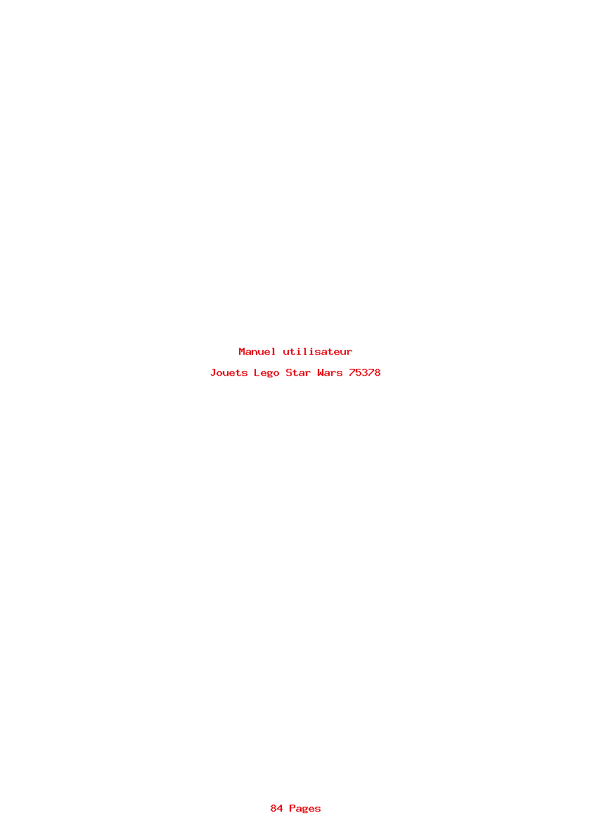 Page 1 de la notice Manuel utilisateur Lego Star Wars 75378