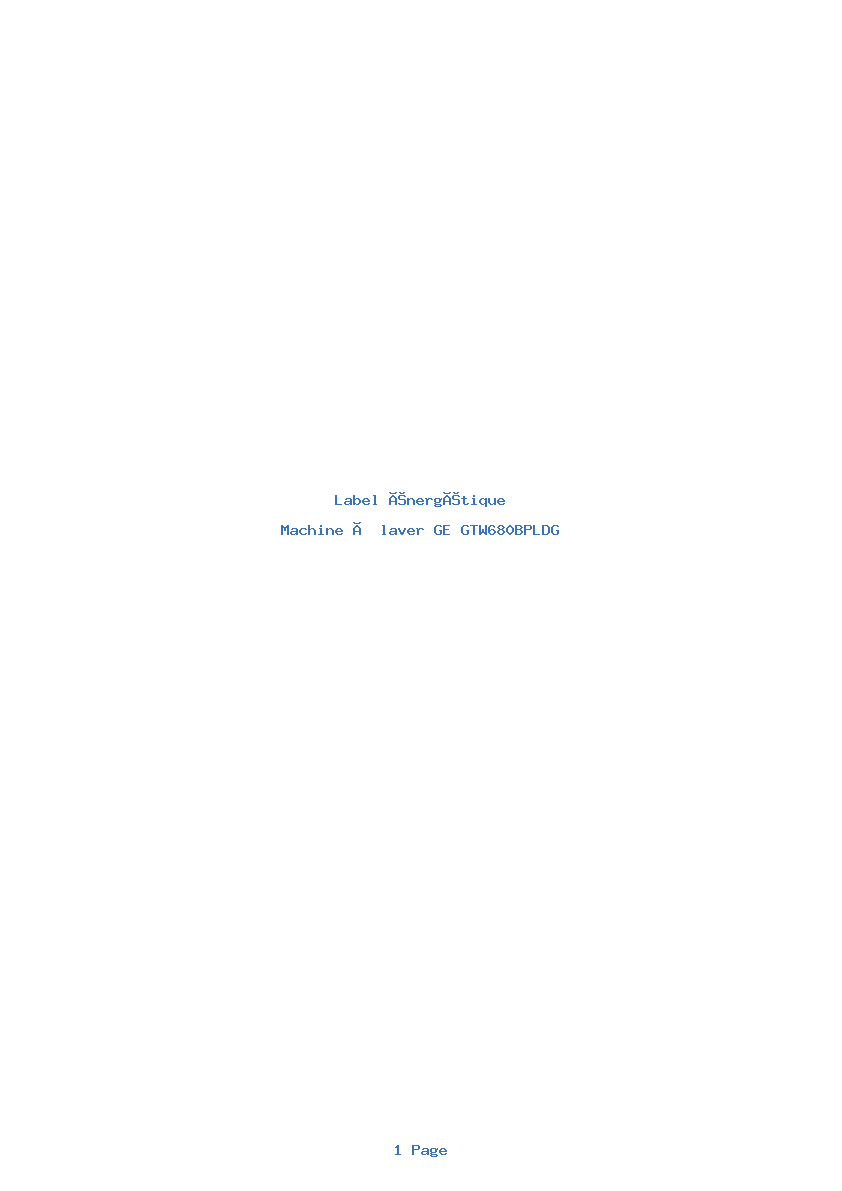 Image de la première page du manuel de l'appareil GTW680BPLDG