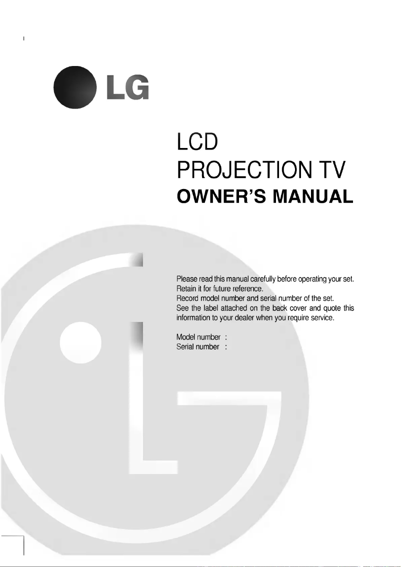 Page 1 of the manual User Manual LG RT-52SZ80LB