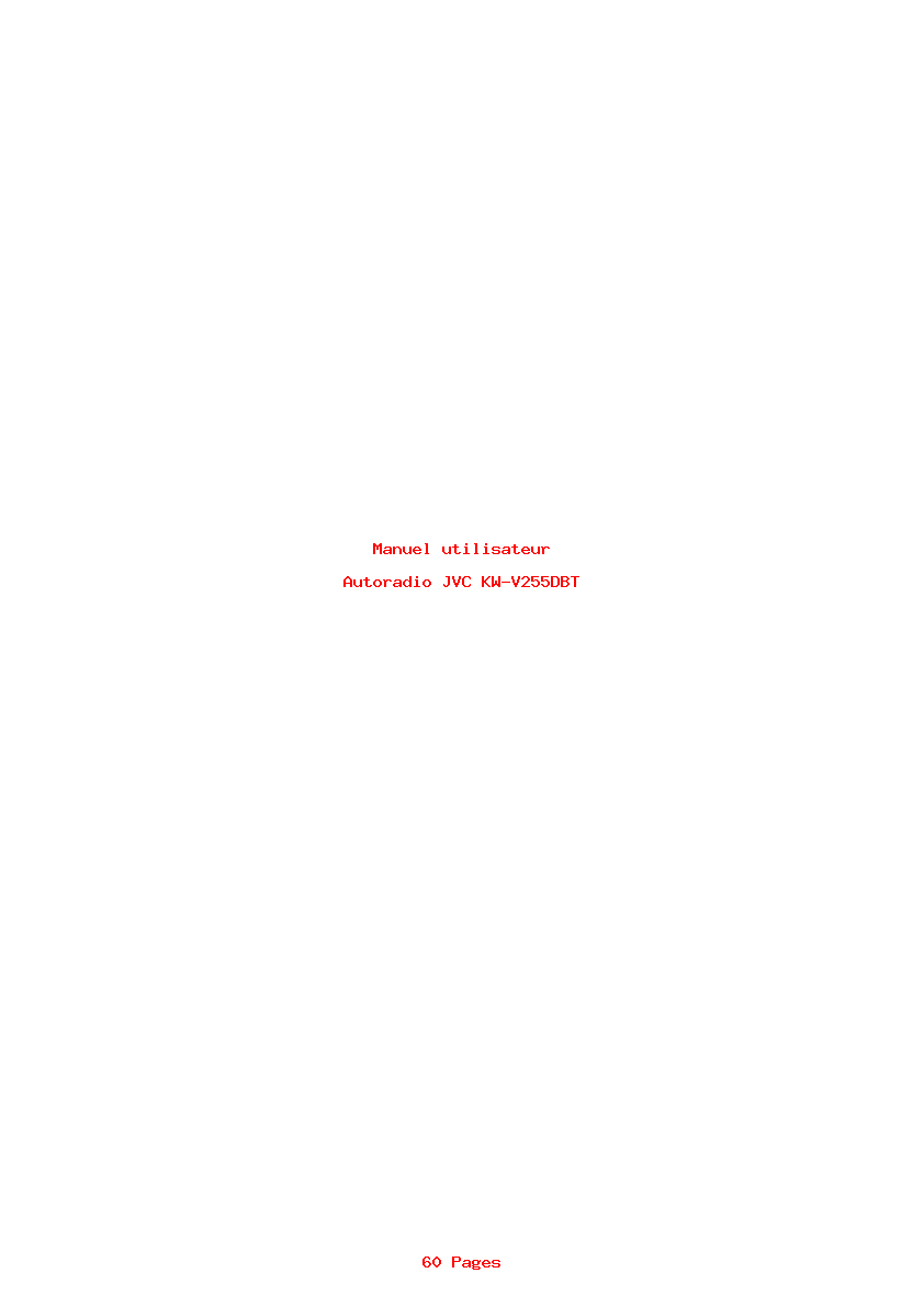 Page 1 de la notice Manuel utilisateur JVC KW-V255DBT