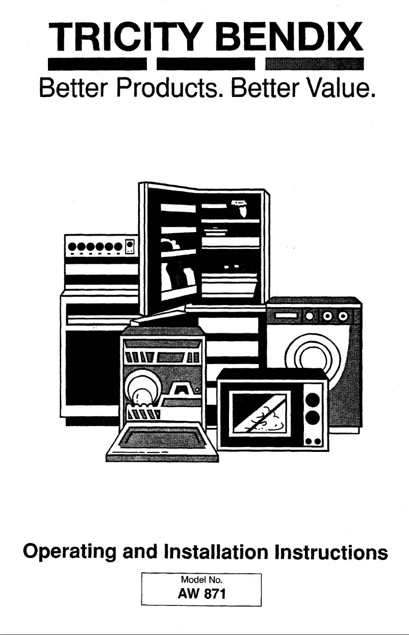 Página 1 del manual Manual de usuario Tricity Bendix AW 871