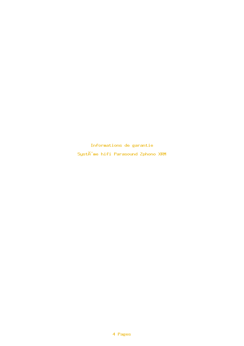 Image de la première page du manuel de l'appareil Zphono XRM