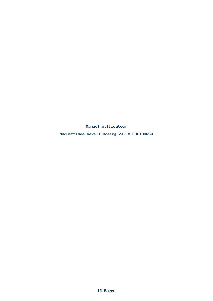 Page 1 de la notice Manuel utilisateur Revell Boeing 747-8 LUFTHANSA