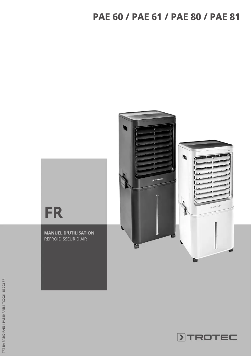 Page 1 de la notice Manuel utilisateur Trotec PAE 80