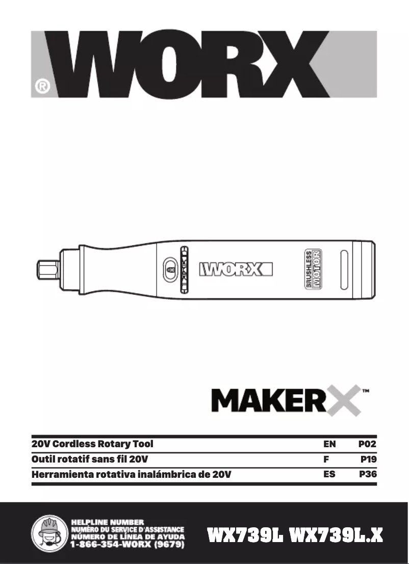 Page 1 de la notice Manuel utilisateur Worx WX988L