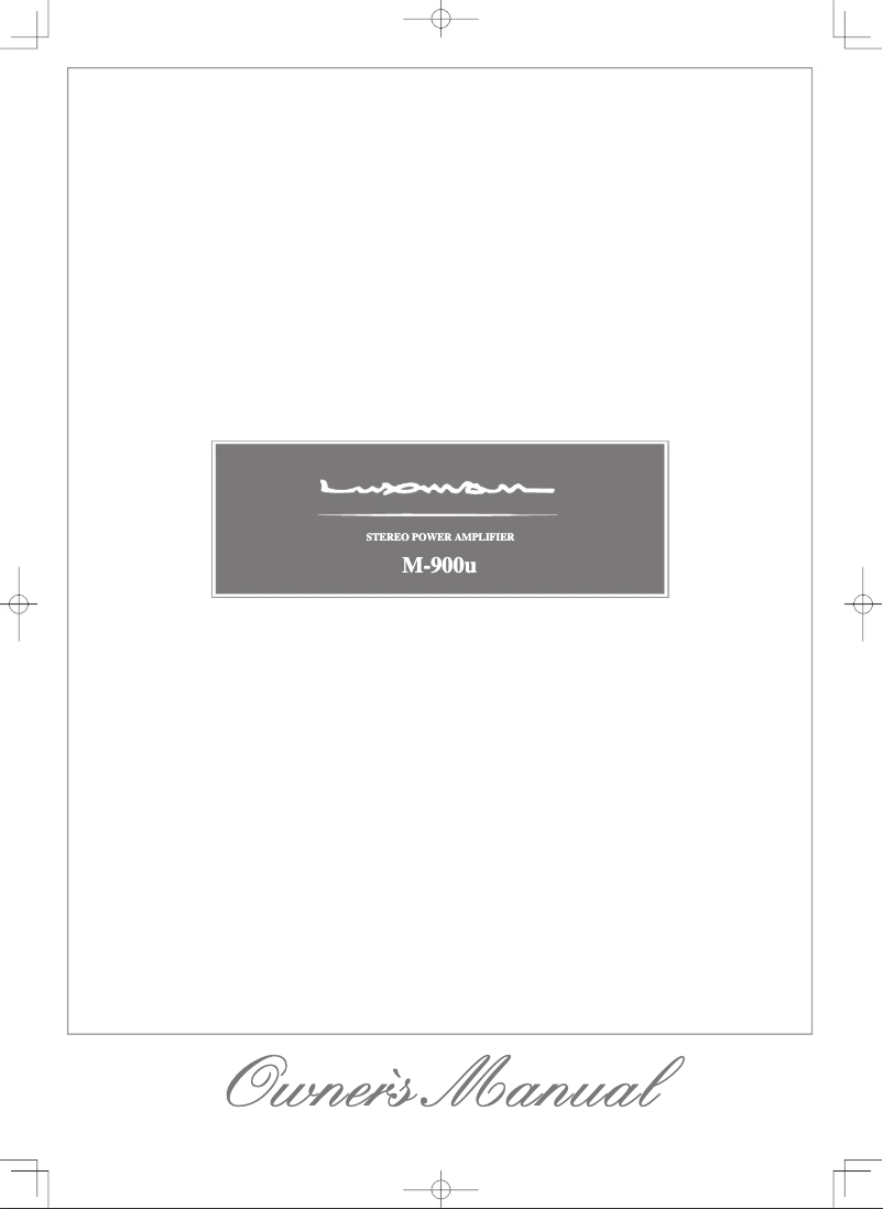 Page 1 de la notice Manuel utilisateur Luxman M-900u