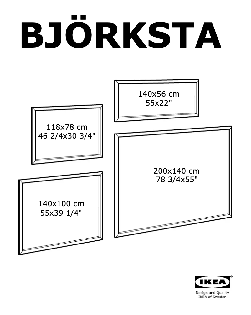 Page 1 de la notice Manuel utilisateur Ikea BJORKSTA (140x100)