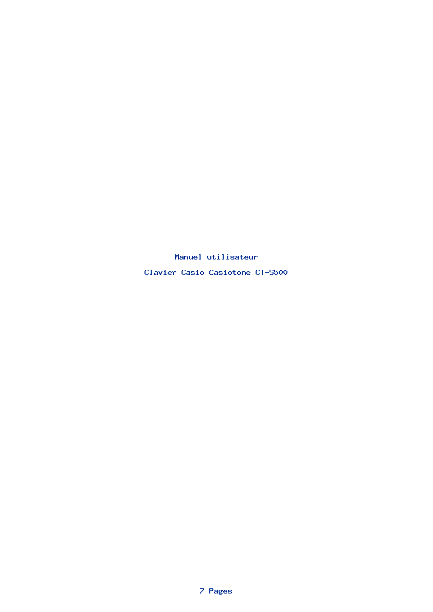 Page 1 de la notice Manuel utilisateur Casio Casiotone CT-S500