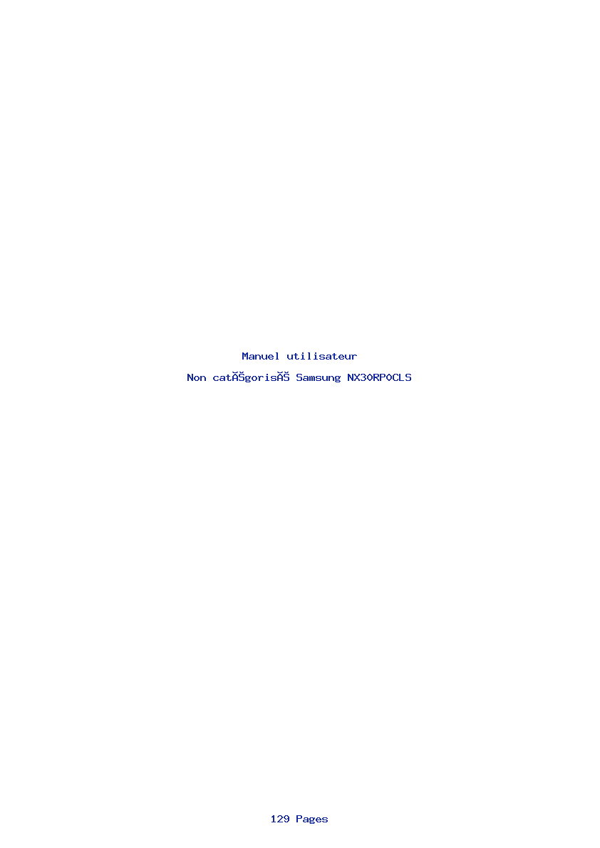 Page 1 de la notice Manuel utilisateur Samsung NX30RP0CLS
