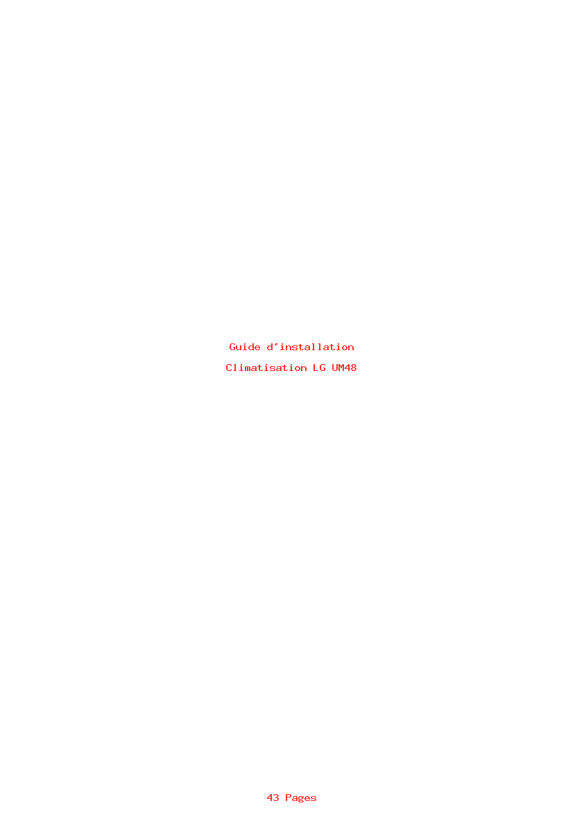 Page 1 de la notice Guide d'installation LG UM48