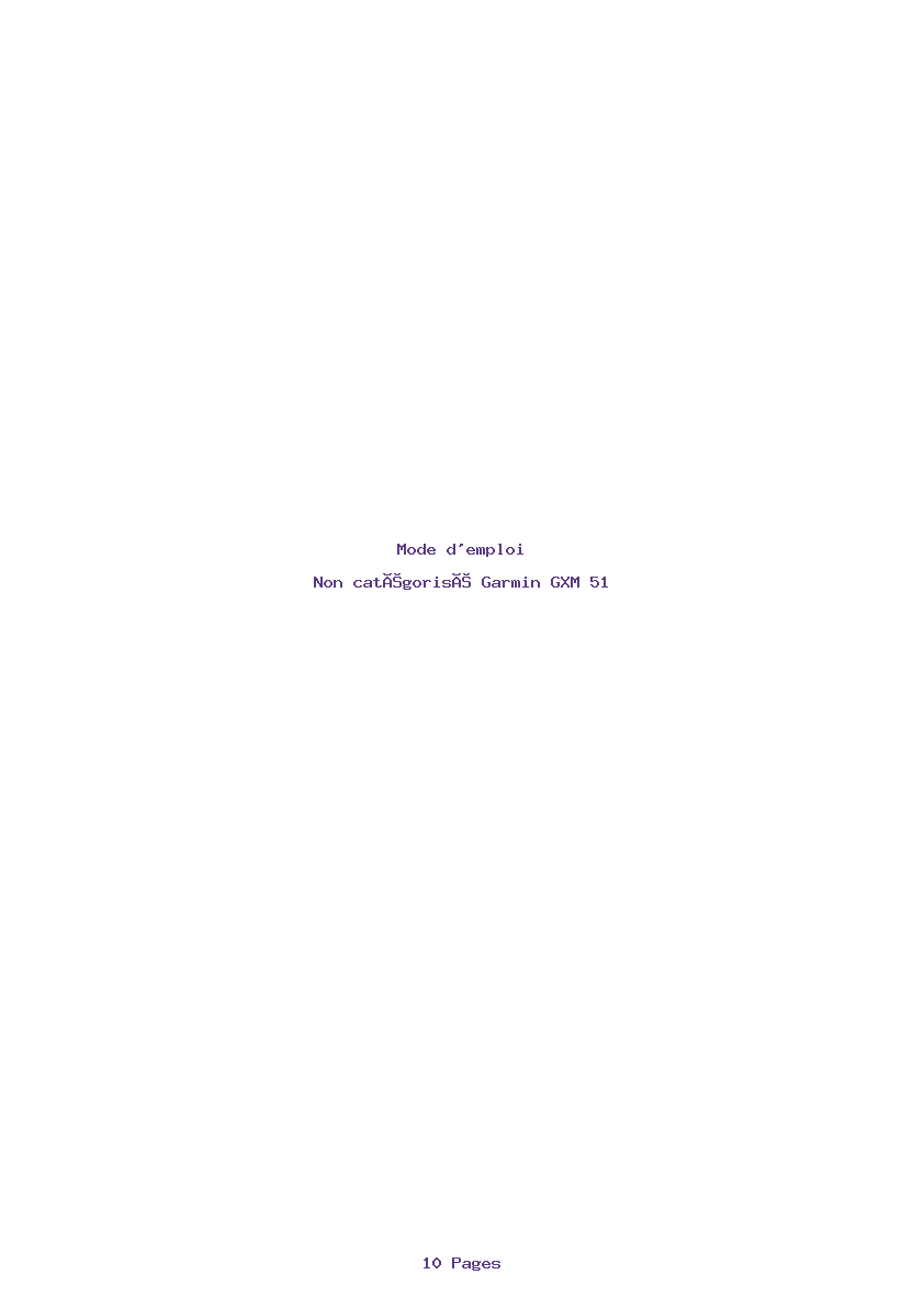 Page 1 de la notice Mode d'emploi Garmin GXM 51
