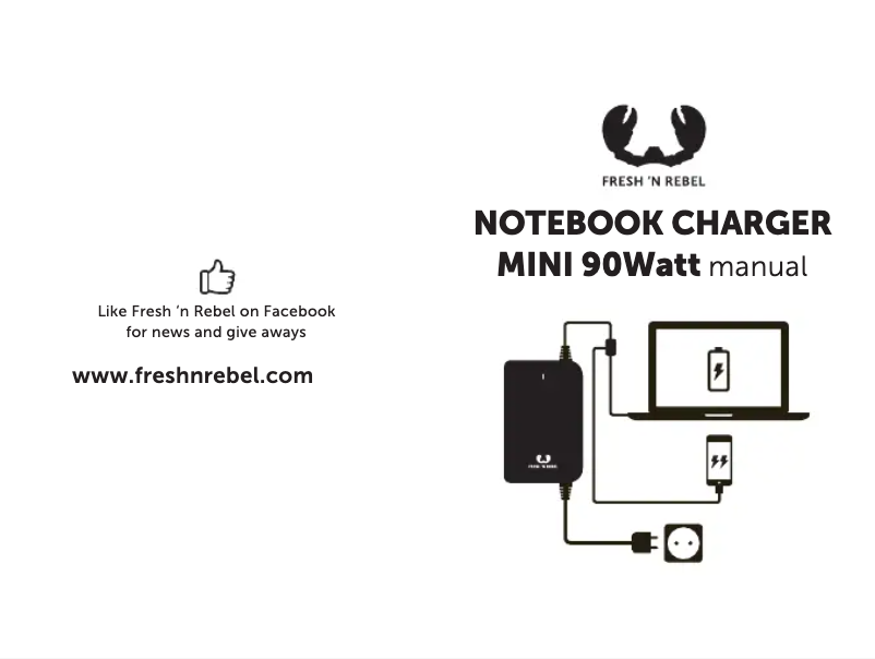 Page 1 de la notice Manuel utilisateur Fresh 'n Rebel Notebook charger Mini 90W