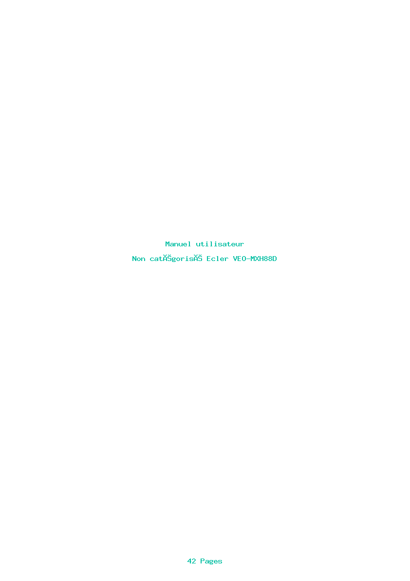 Page 1 de la notice Manuel utilisateur Ecler VEO-MXH88D