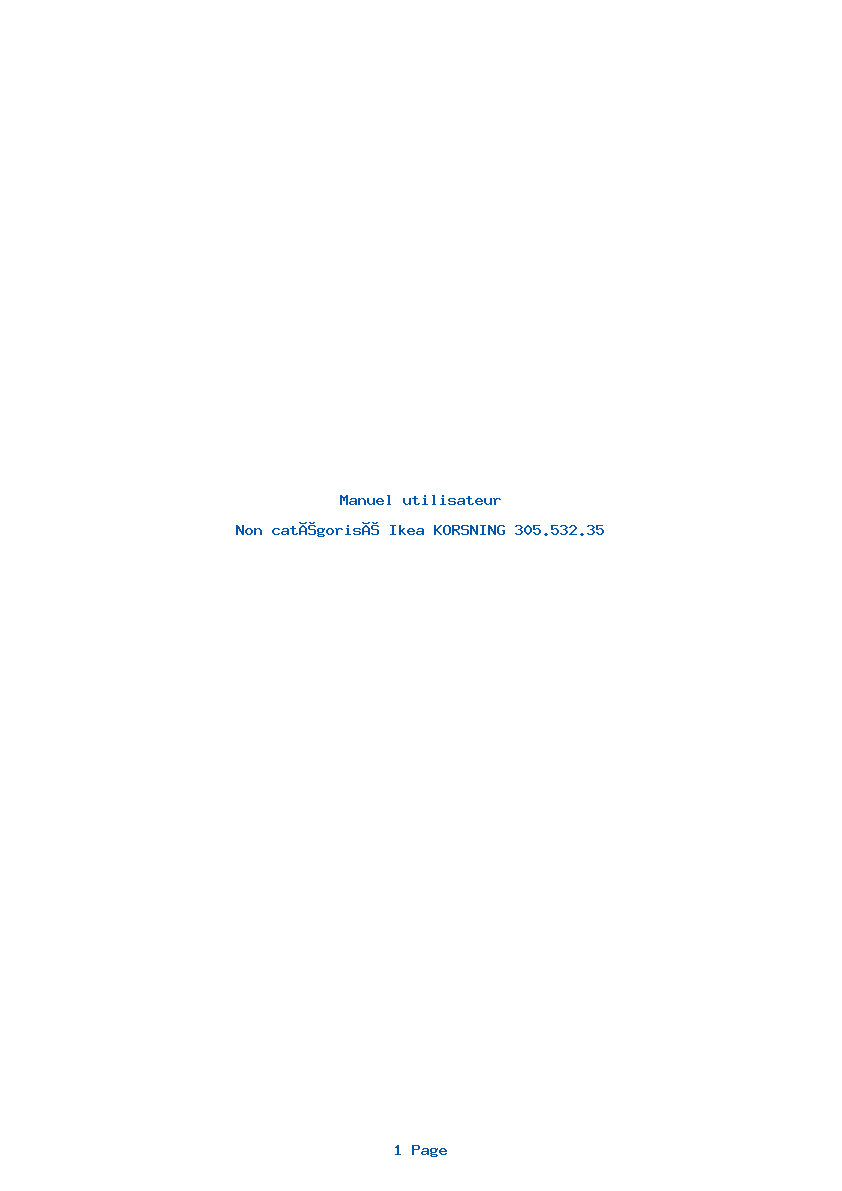 Page 1 de la notice Manuel utilisateur Ikea KORSNING 305.532.35